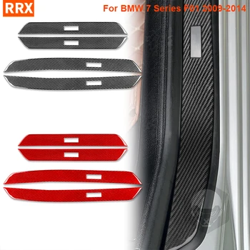 Декоративная полоса на пороге, наклейка из настоящего углеродного волокна, накладка для BMW 7 серии F01 2009-2014, Аксессуары для интерьера автомобиля