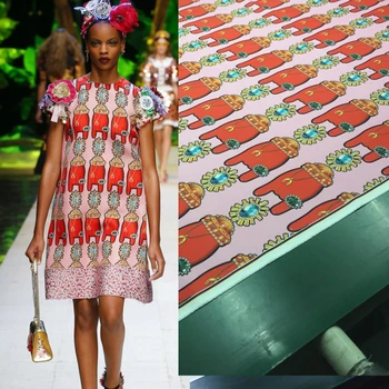 Итальянская ткань с принтом из полиэстера, модный дизайн для детского платья-рубашки, ткани для одежды, ткань по метру Di Sew