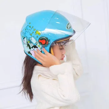 Прекрасный Зимний шлем, Солнцезащитный козырек, Детский шлем, Модный Детский Мотоциклетный шлем для мальчиков и девочек, Аварийный шлем для скутера