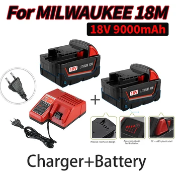 Аккумуляторные батареи для Milwaukee M18B5 XC литий-ионные 9.0/6.0/5.0 Зарядное устройство Ah для инструментов Milwaukee M18 12 ~ 18V