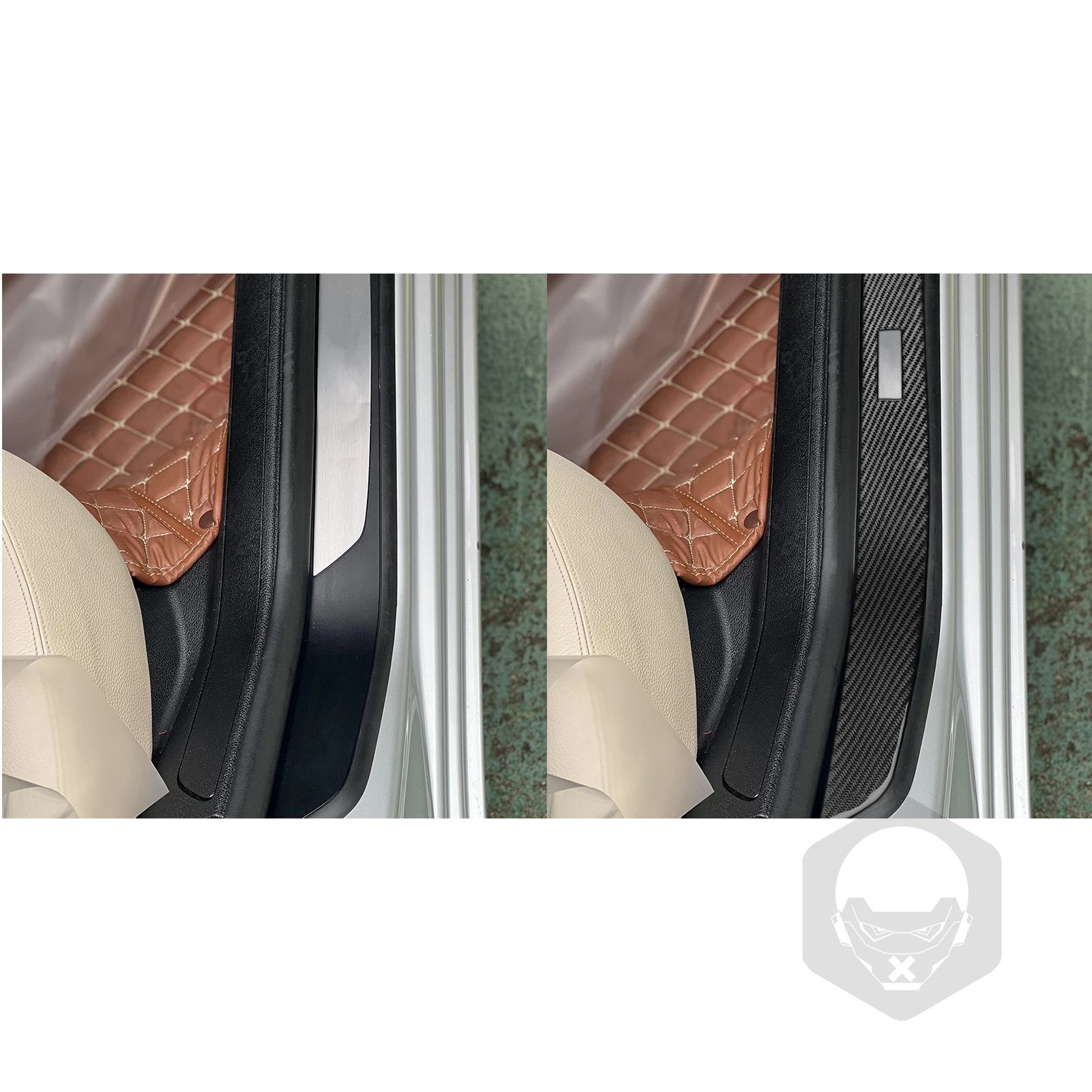 Декоративная полоса на пороге, наклейка из настоящего углеродного волокна, накладка для BMW 7 серии F01 2009-2014, Аксессуары для интерьера автомобиля Изображение 2
